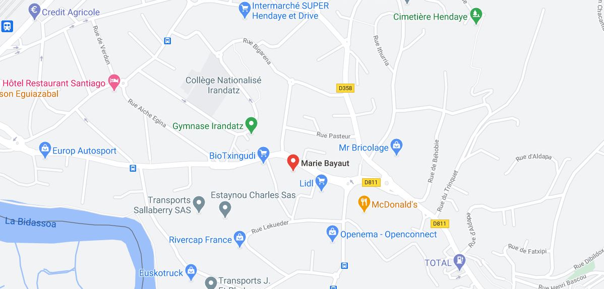 CARTE MARIE BAYAUT DIETETICIENNE HENDAYE